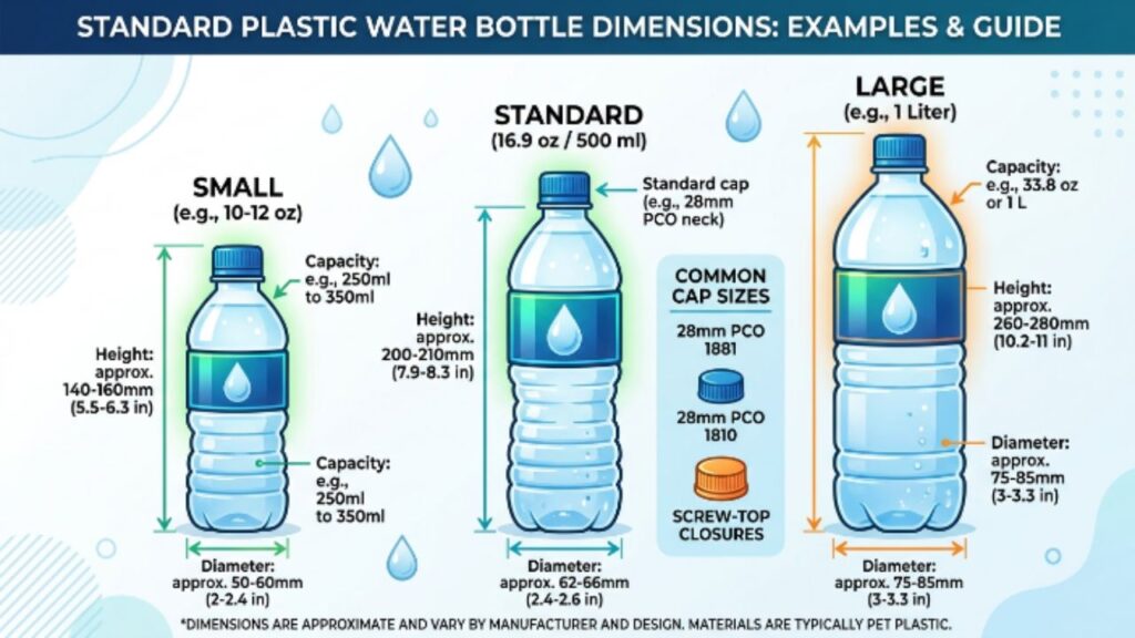 Water Bottle Dimensions for Plastic Bottles