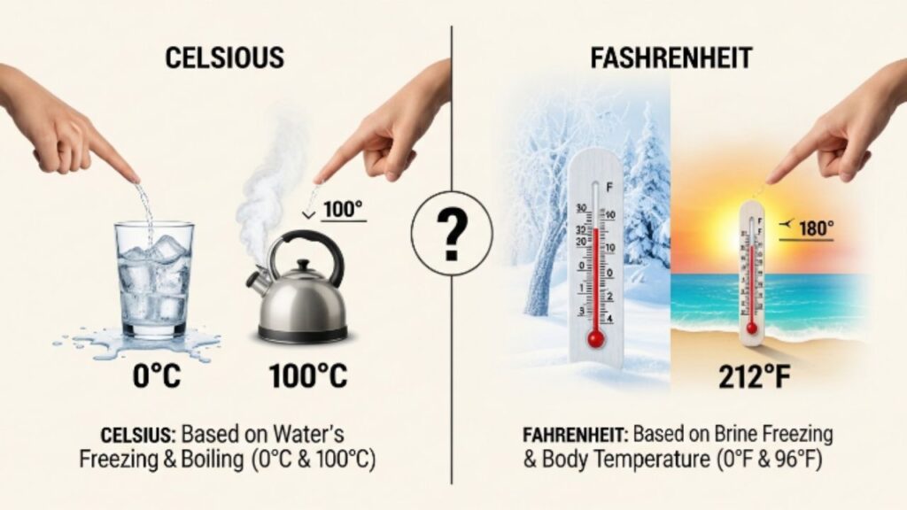 Celsius and Fahrenheit Use Different Temperature