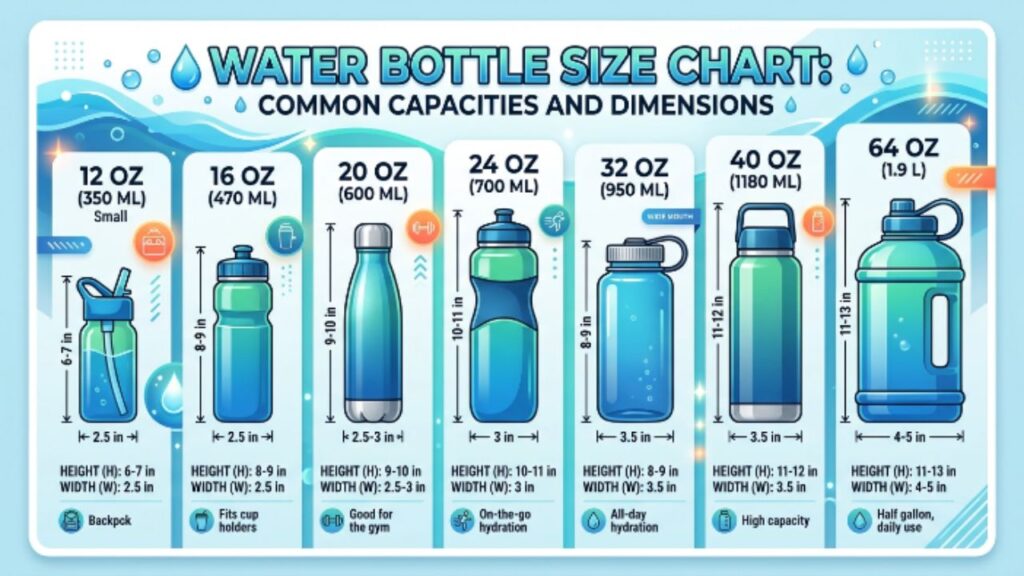 Water Bottle Size Chart